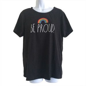 Rae Dunn Gay Pride Be Proud Rainbow Tshirt Sz Large